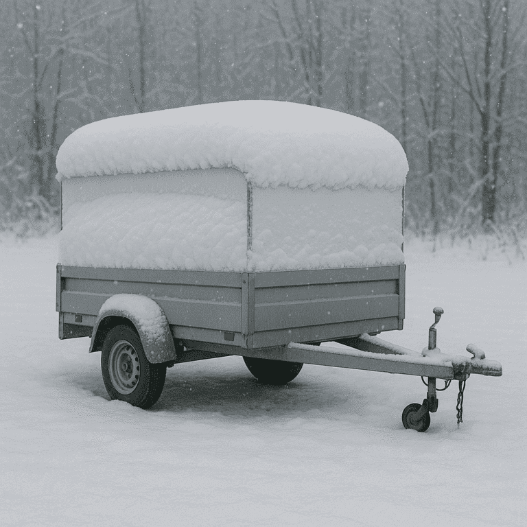 anhänger im winter lagerung